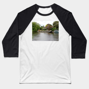 Boat on river Thames at Staines Baseball T-Shirt